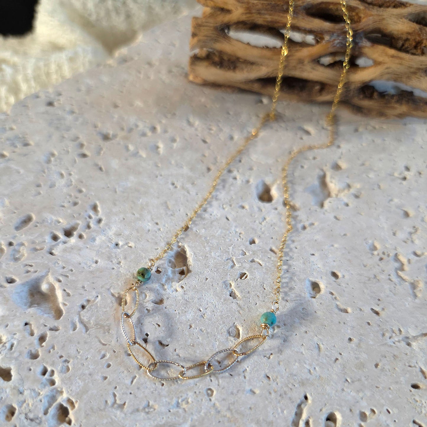 Bianca African Turquoise Link Necklace