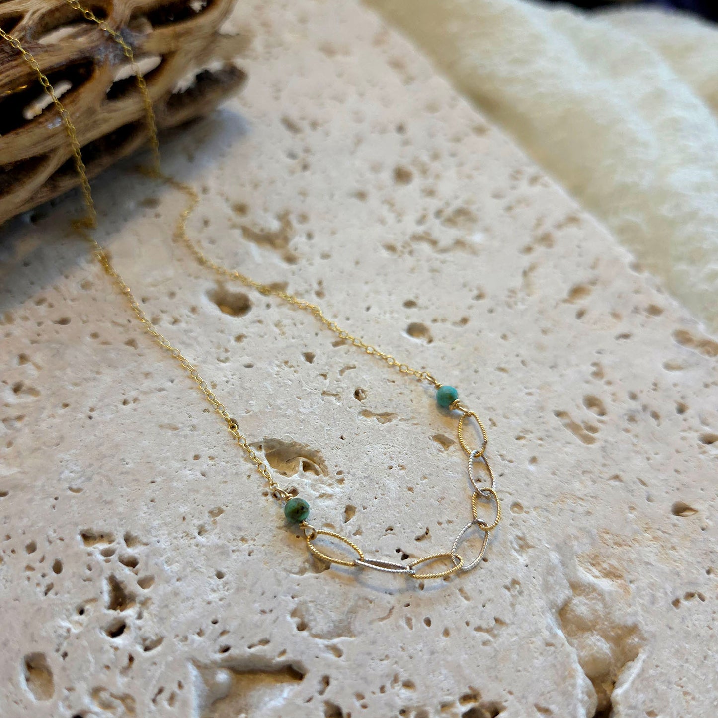 Bianca African Turquoise Link Necklace