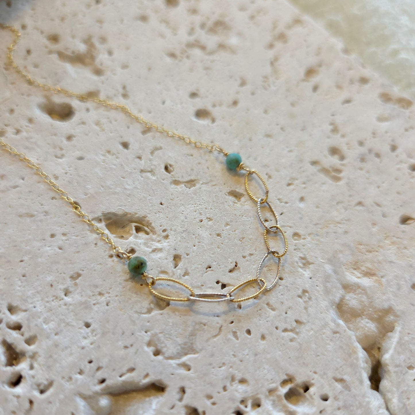 Bianca African Turquoise Link Necklace