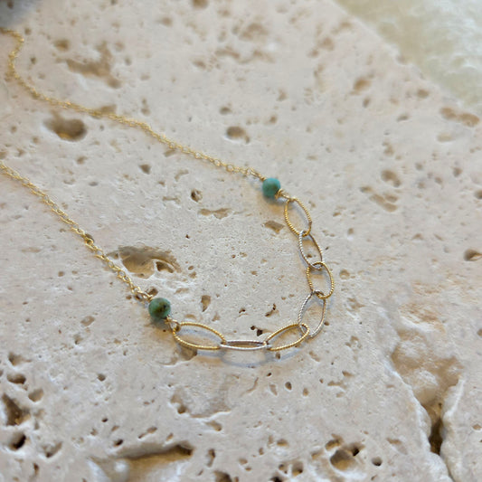 Bianca African Turquoise Link Necklace