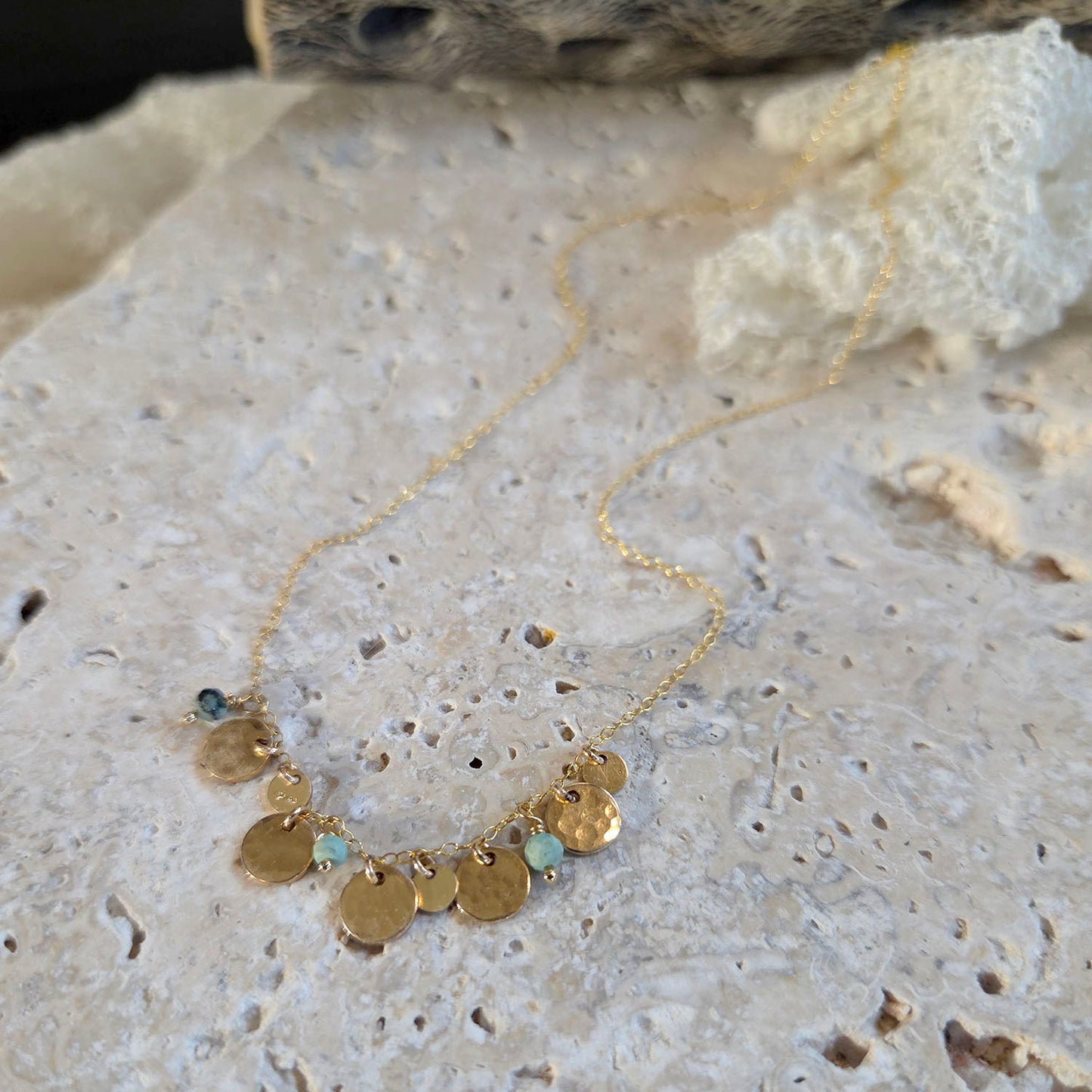 Trinity Coin and African Turquoise Necklace