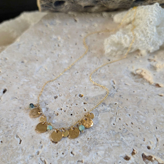 Trinity Coin and African Turquoise Necklace