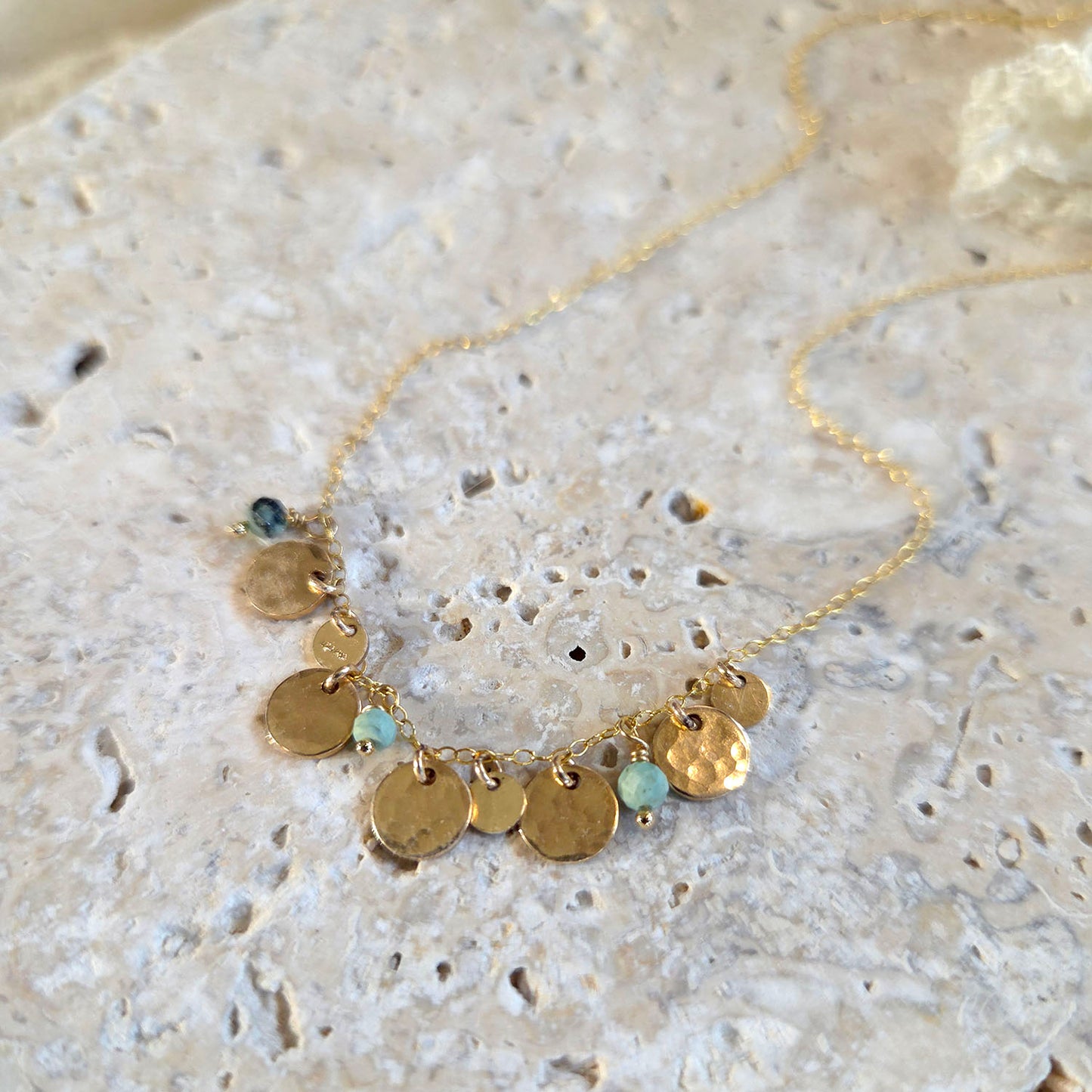 Trinity Coin and African Turquoise Necklace