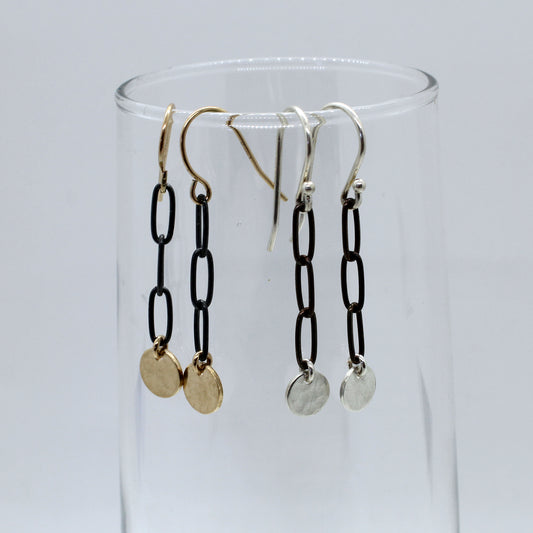 Dark Coin Link Earrings image 0