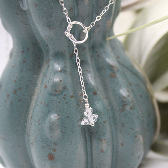 Herkimer Diamond Lariat Necklace image 2