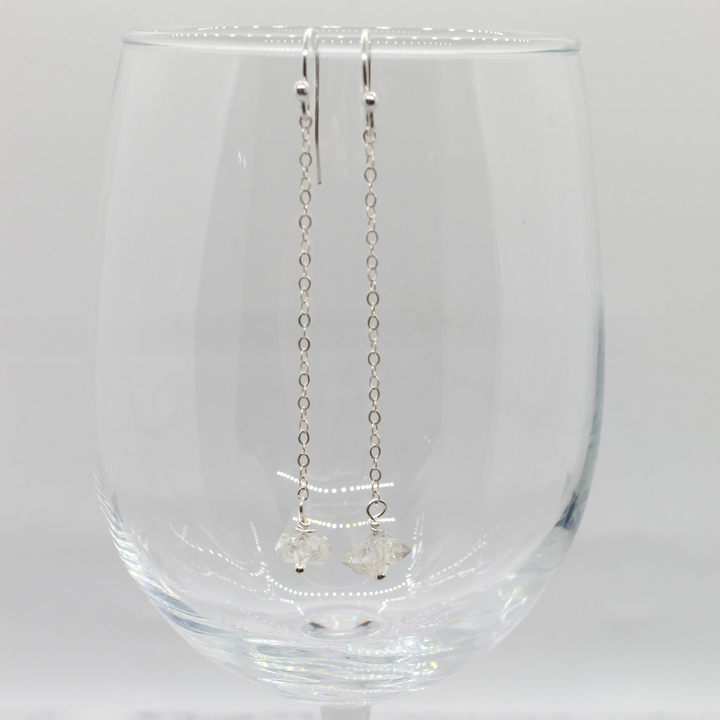 Brit Herkimer Diamond Chain Earrings image 0