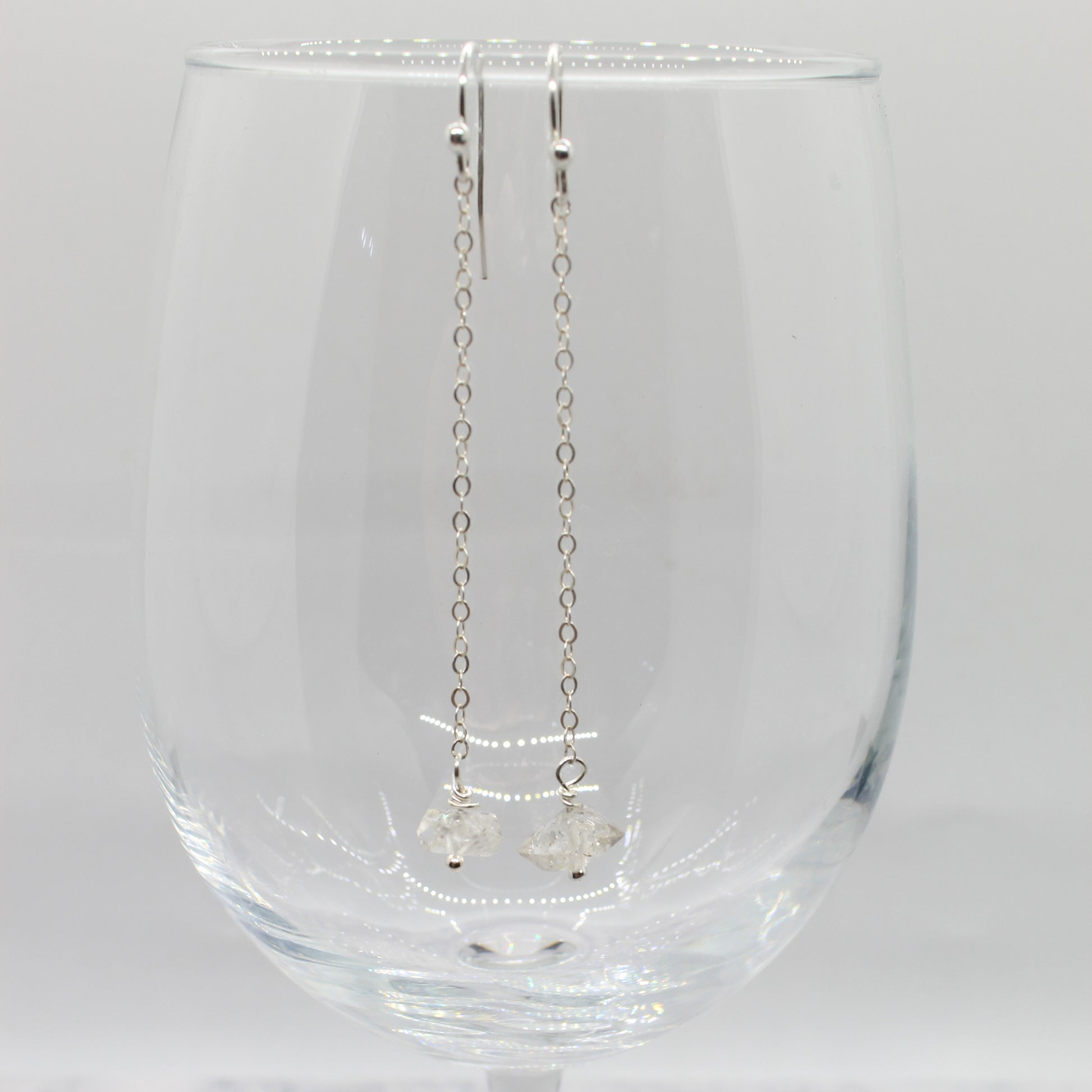 Brit Herkimer Diamond Chain Earrings image 0