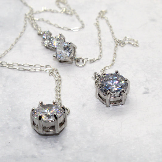 Back Drop Round CZ Bridal Y Lariat Necklace image 0