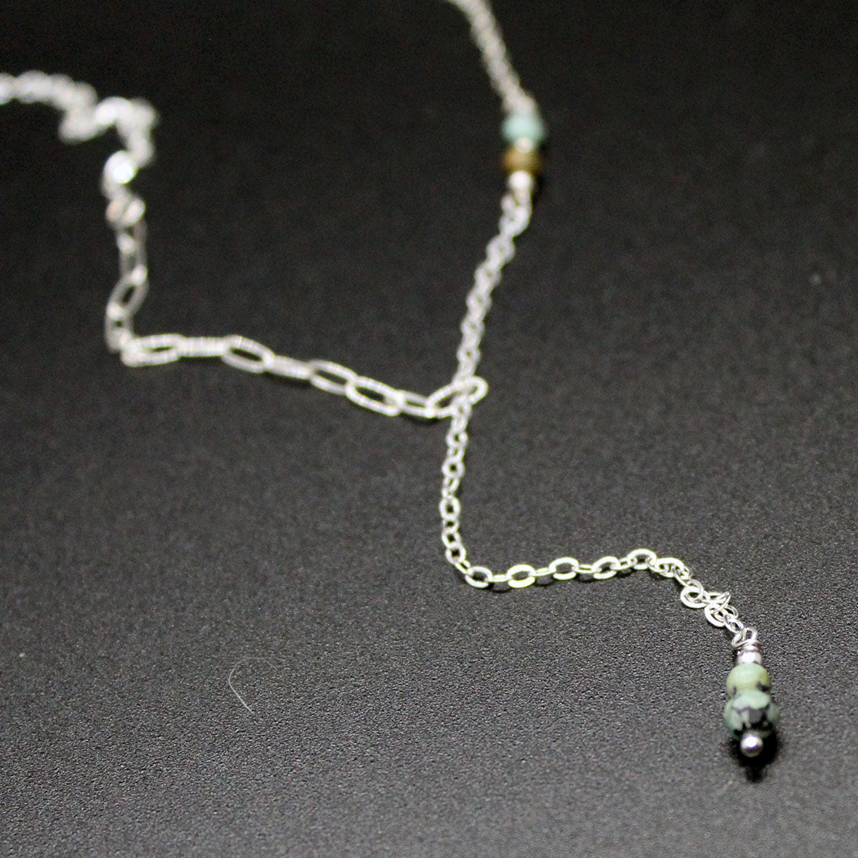 African Turquoise Fixed Lariat Necklace image 9