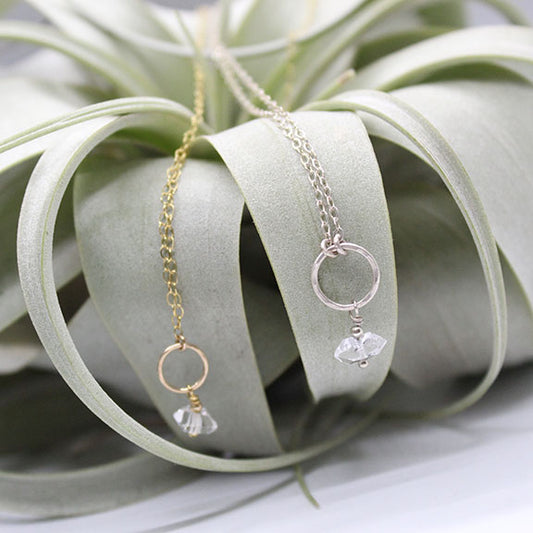 Herkimer Ring Drop Necklace image 0