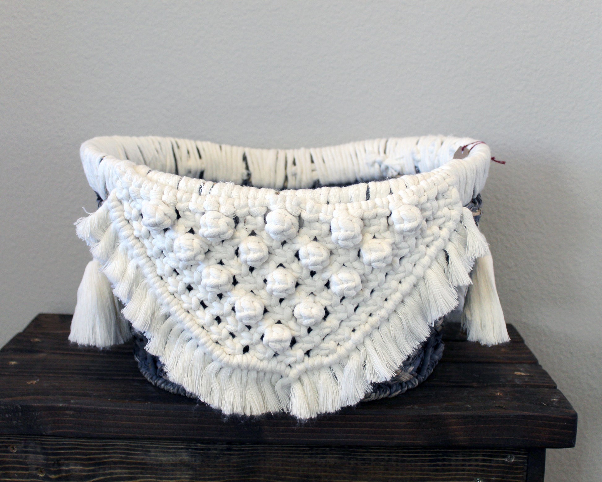 Forget Me Knots Macrame Berry Wicker Baskets image 2