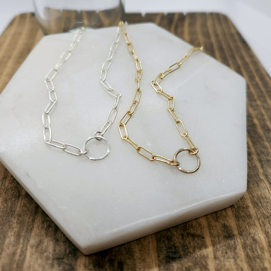 Paperclip Chain Circle Choker image 0