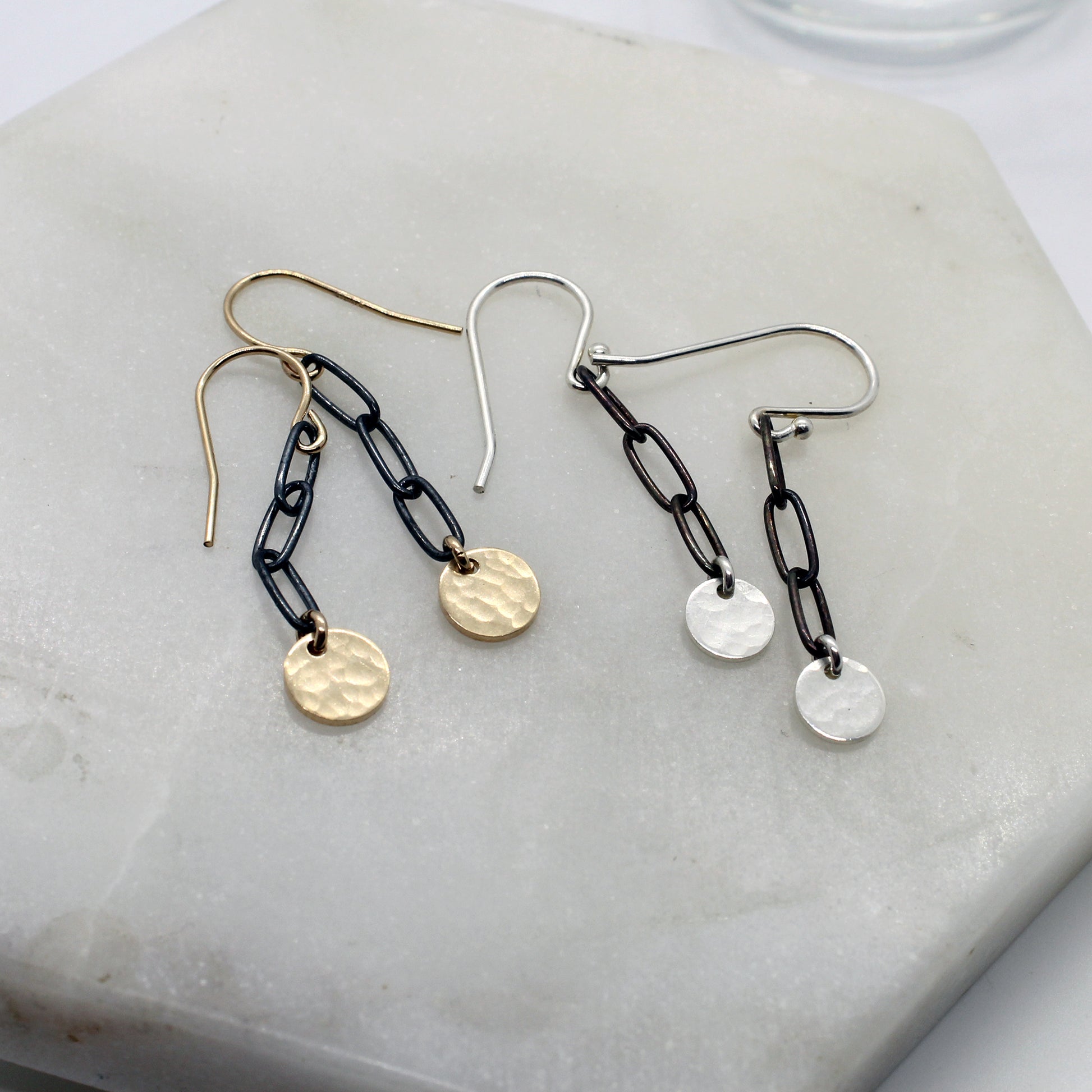 Dark Coin Link Earrings image 1