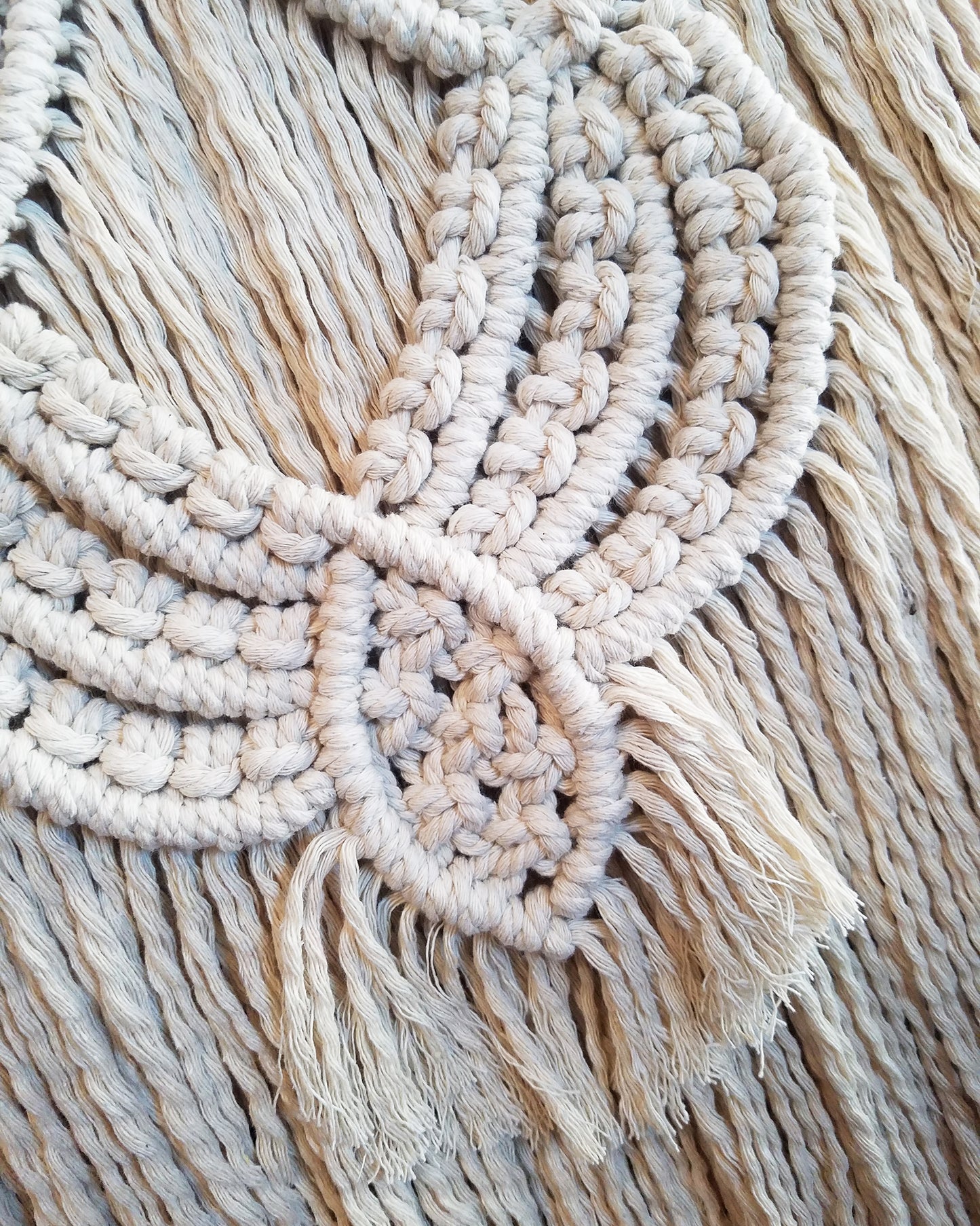 Large Bohemian Macrame Ivory Wall Hanging image 3