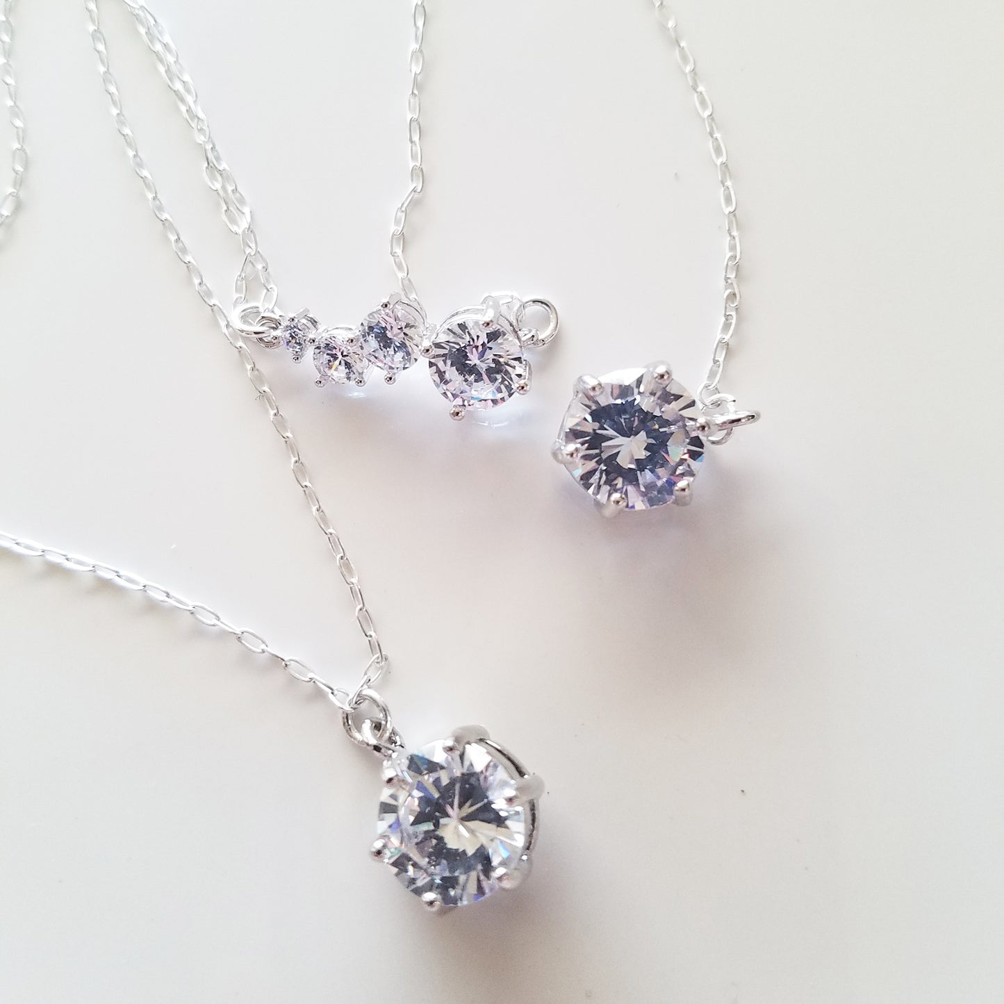 Back Drop Round CZ Bridal Y Lariat Necklace image 3