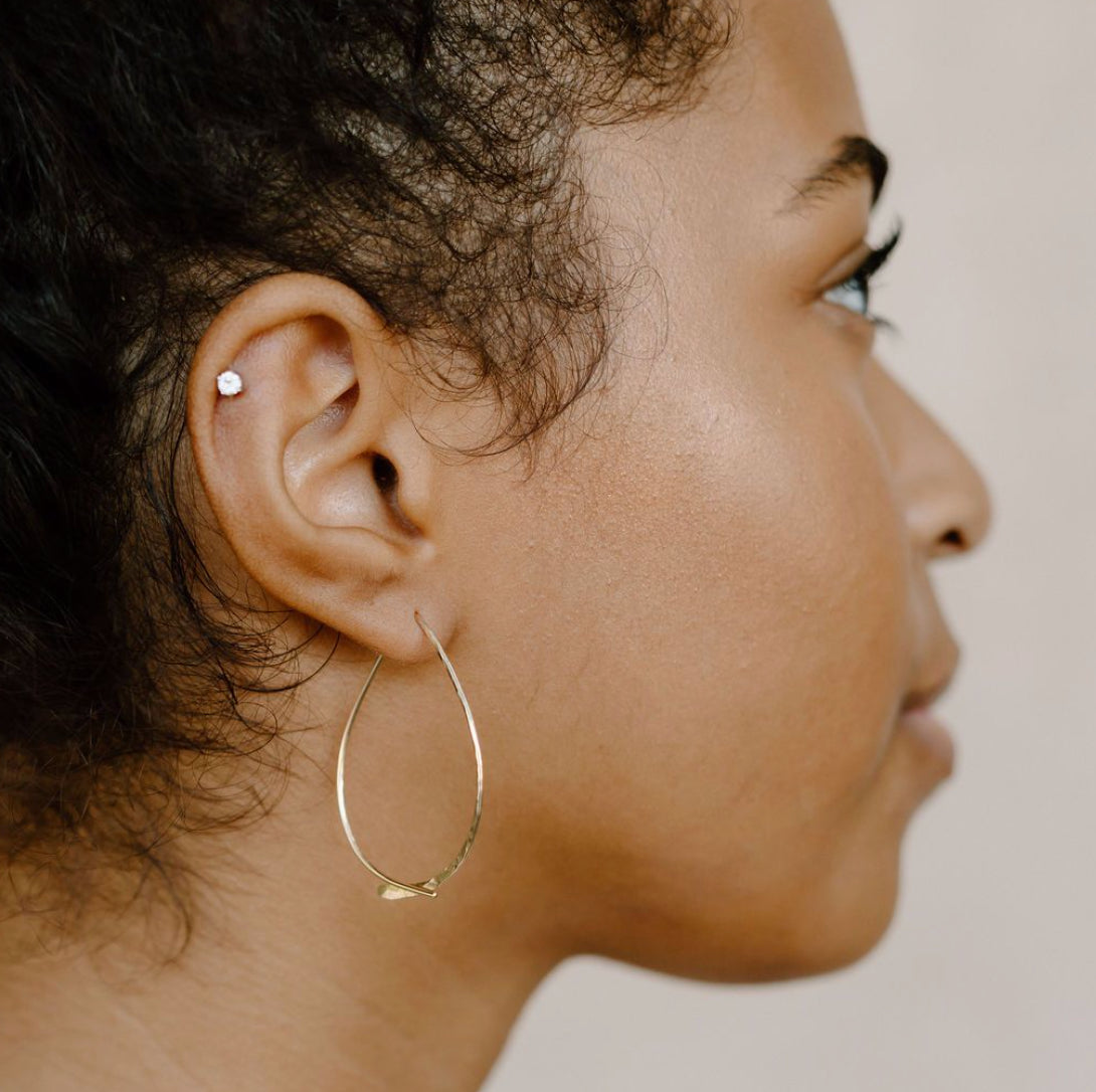 Large Teardrop Threader Earrings image 0