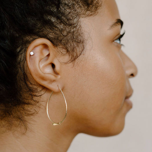 Large Teardrop Threader Earrings image 0