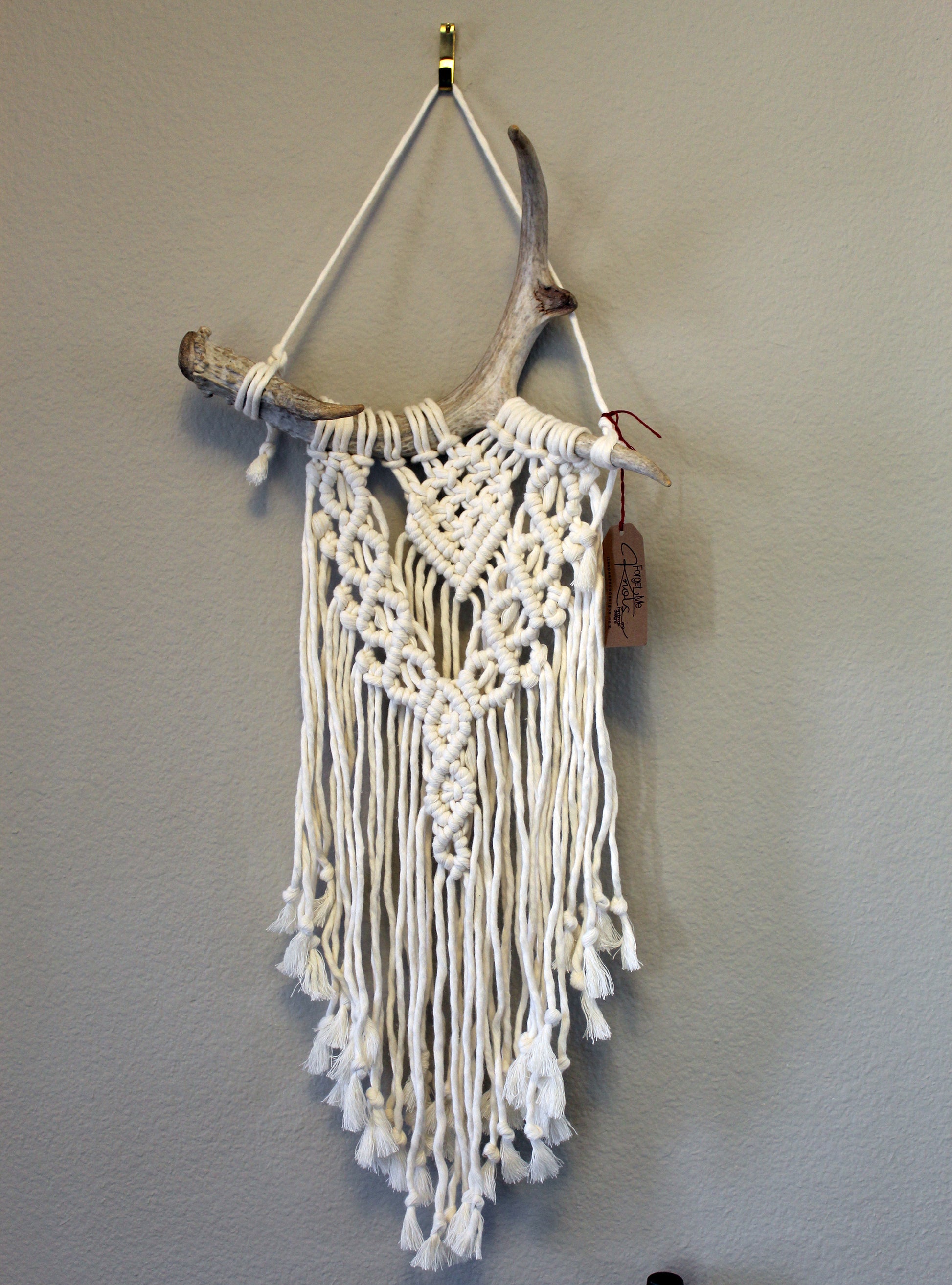 ONE-OF-A-KIND Forget Me Knots Antler Wall Hanging-Medium image 3