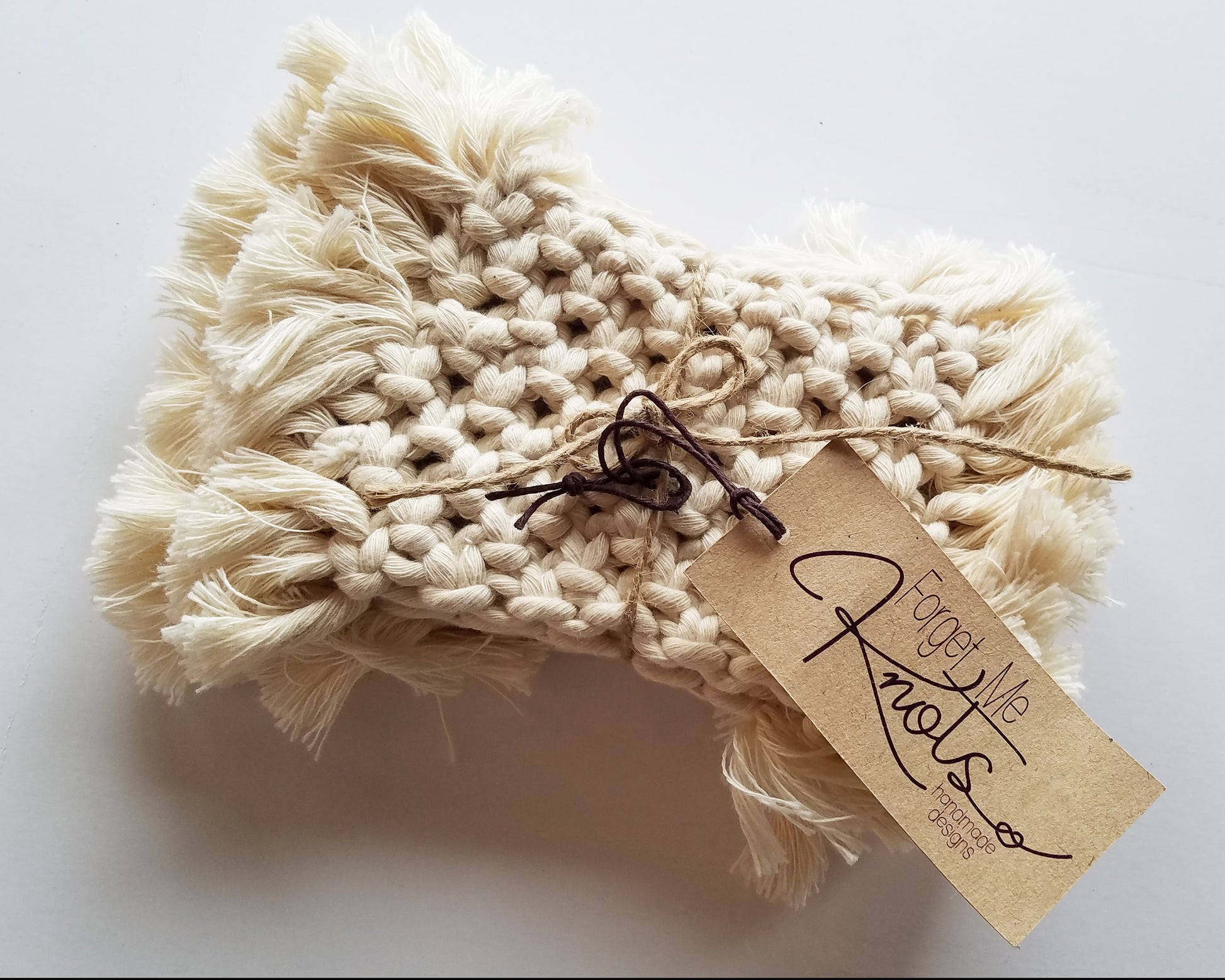 Forget Me Knots Macrame Coasters (Set of 2 or 4) image 2