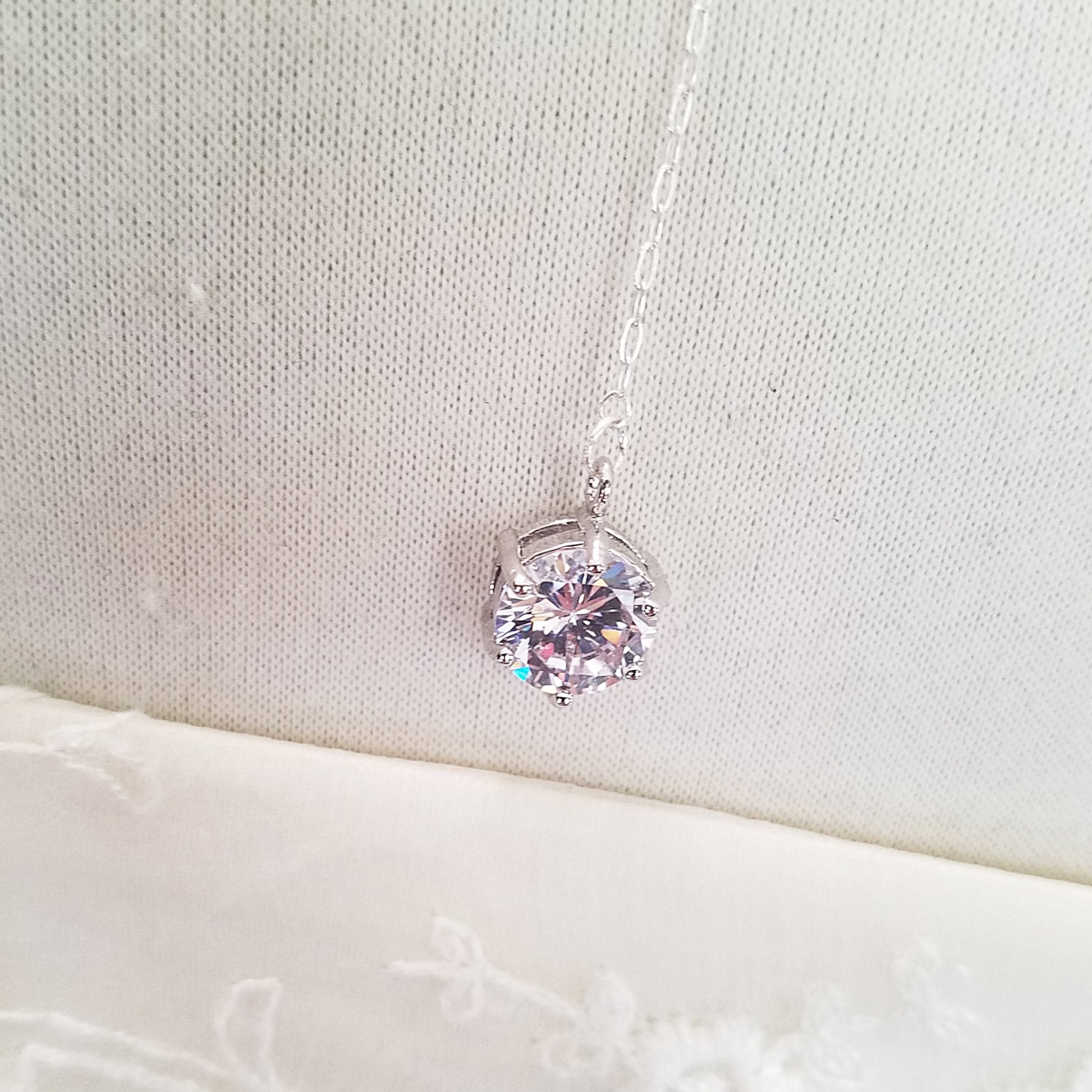 Back Drop Round CZ Bridal Y Lariat Necklace image 11