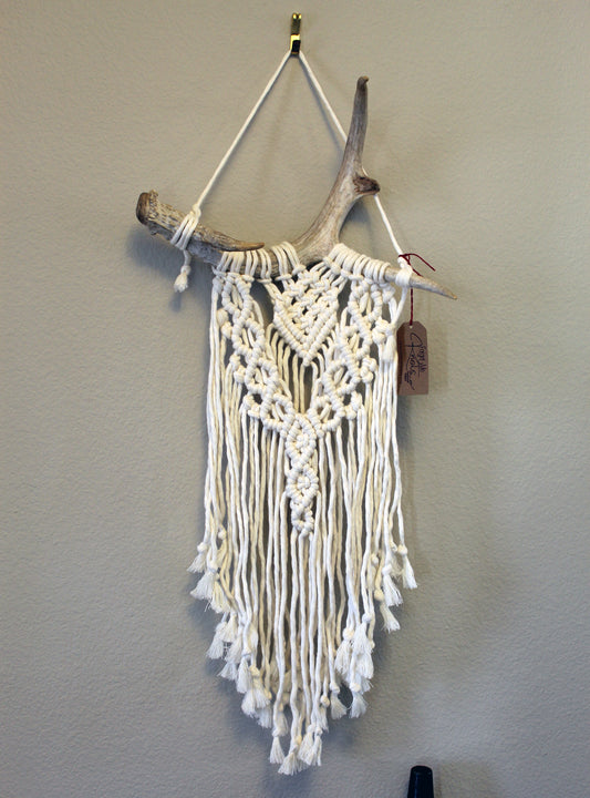 ONE-OF-A-KIND Forget Me Knots Antler Wall Hanging-Medium image 0