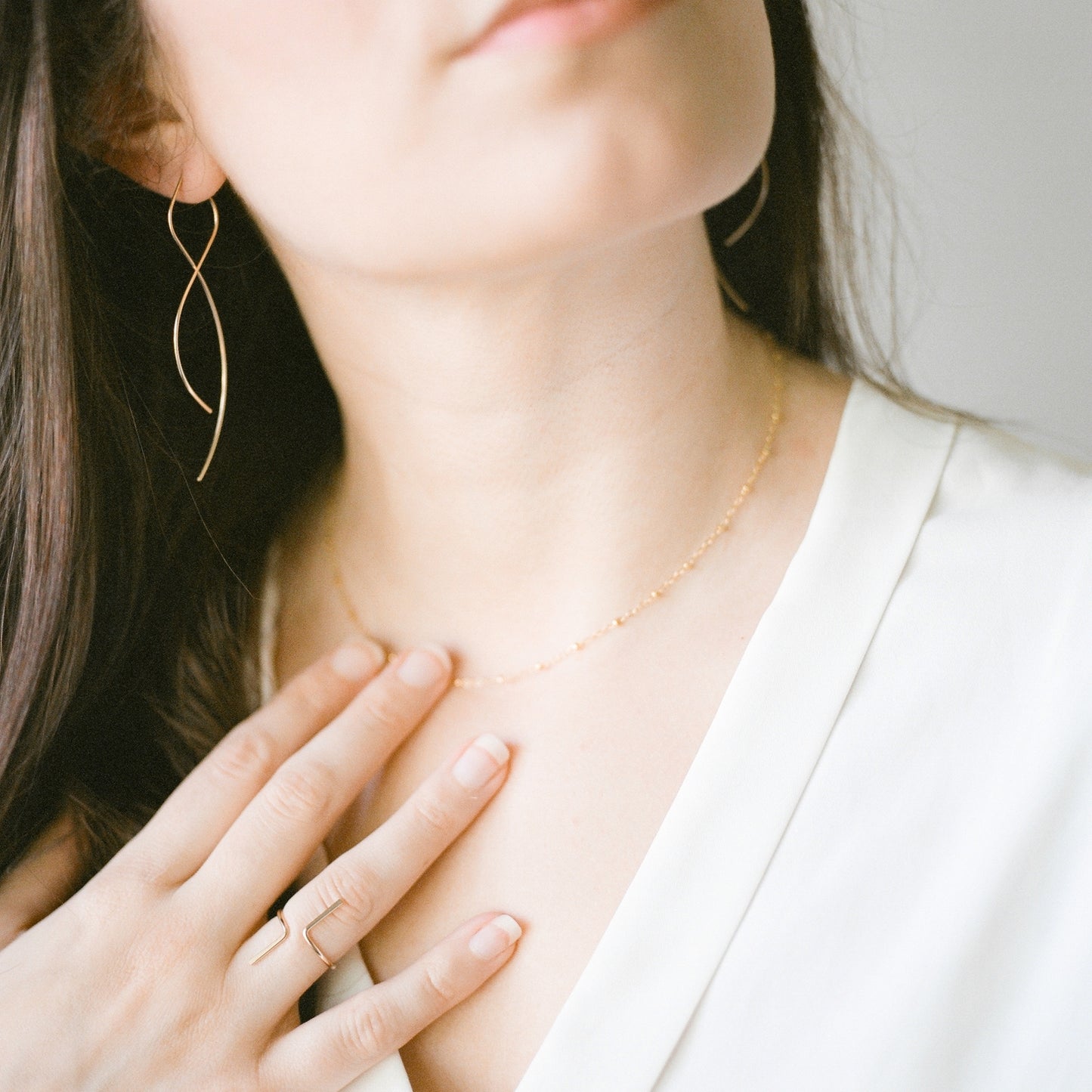 Figure Eight Threader Earrings image 1