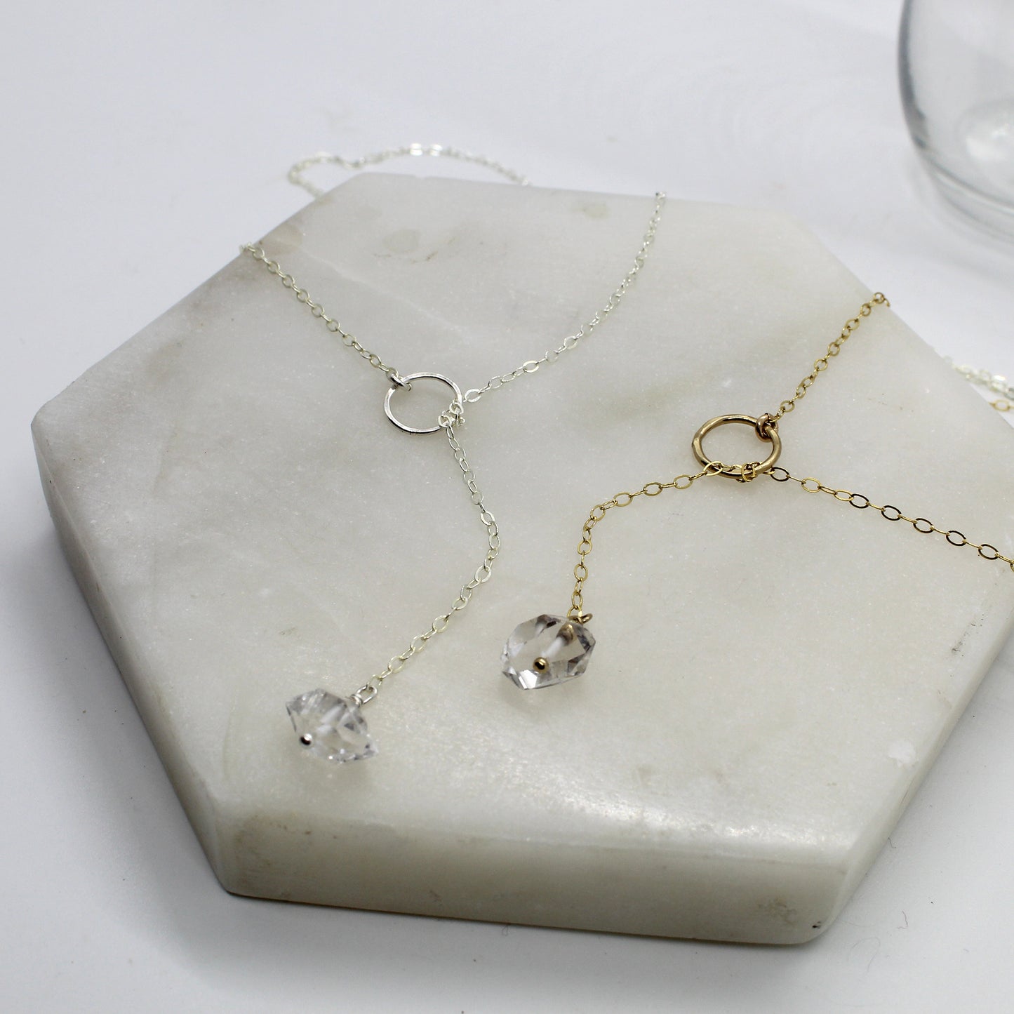 Herkimer Diamond Lariat Necklace image 5