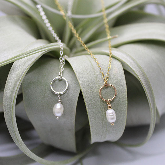 Pearl Ring Drop Necklace image 0