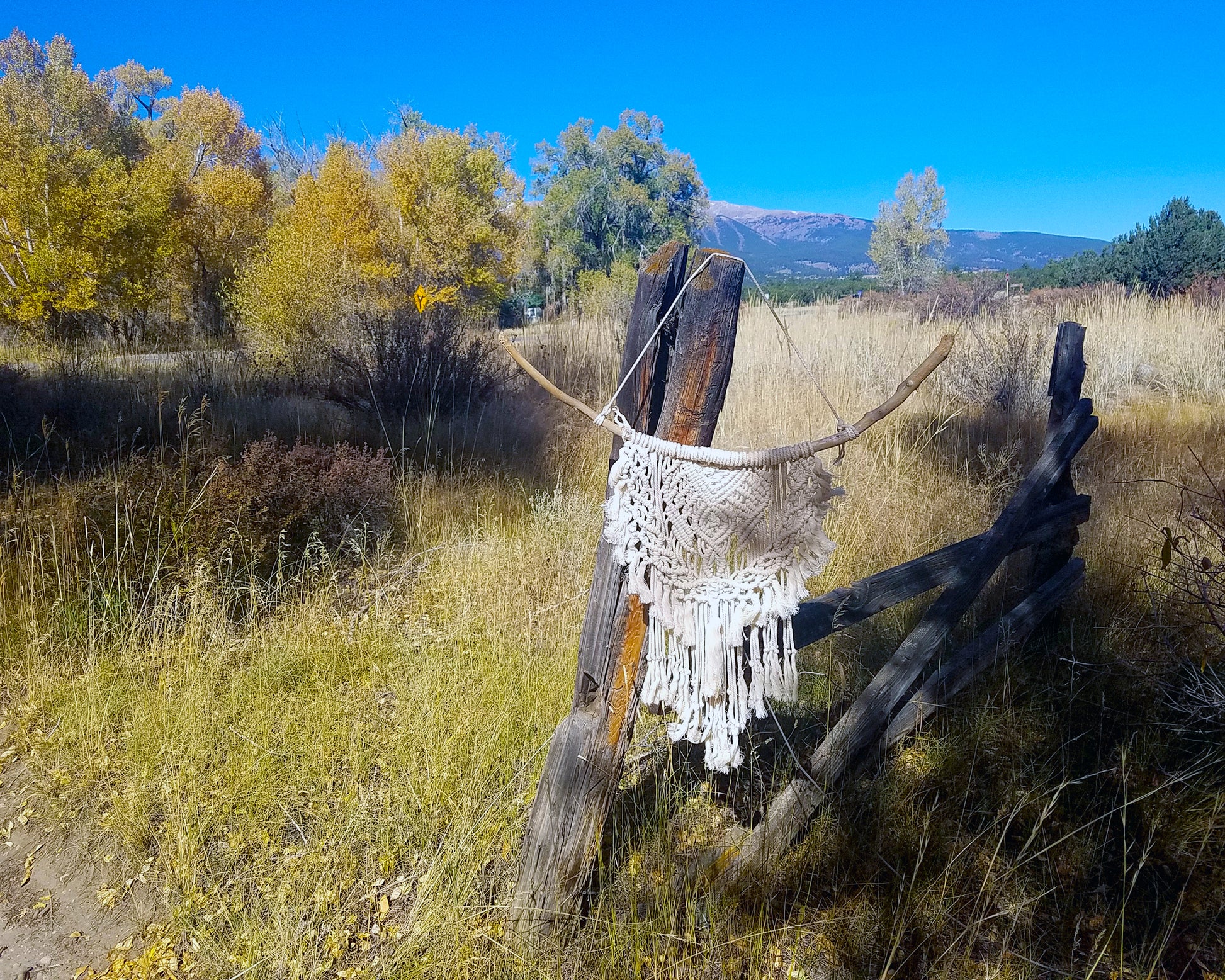 Medium Bohemian Macrame Ivory Wall Hanging image 3