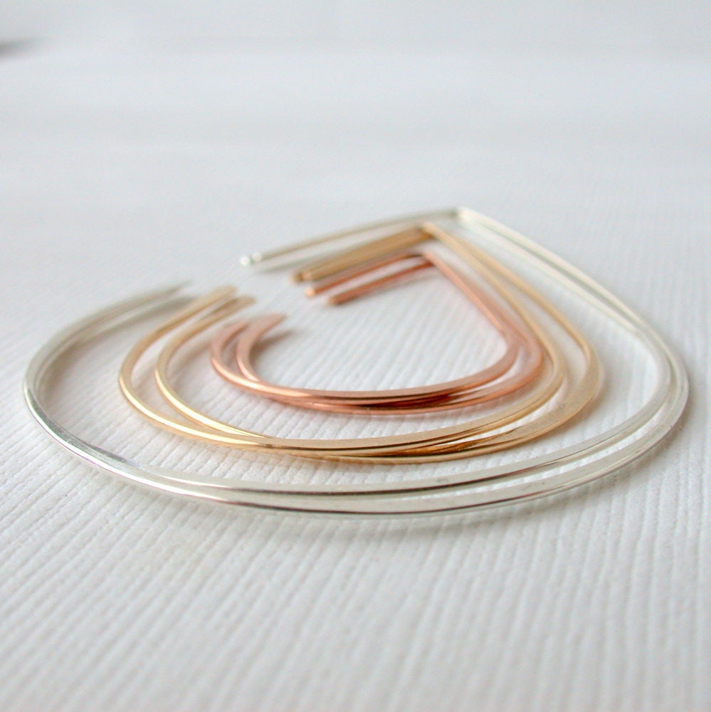 Small Teardrop Threader Earrings image 1