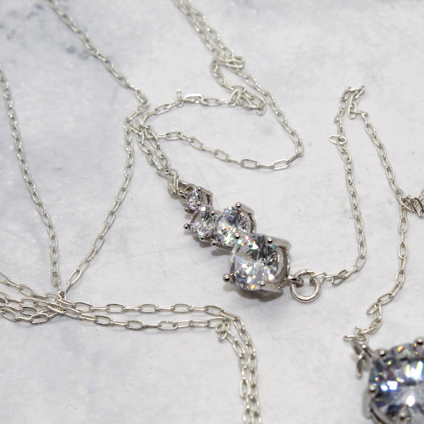 Back Drop Round CZ Bridal Y Lariat Necklace image 8