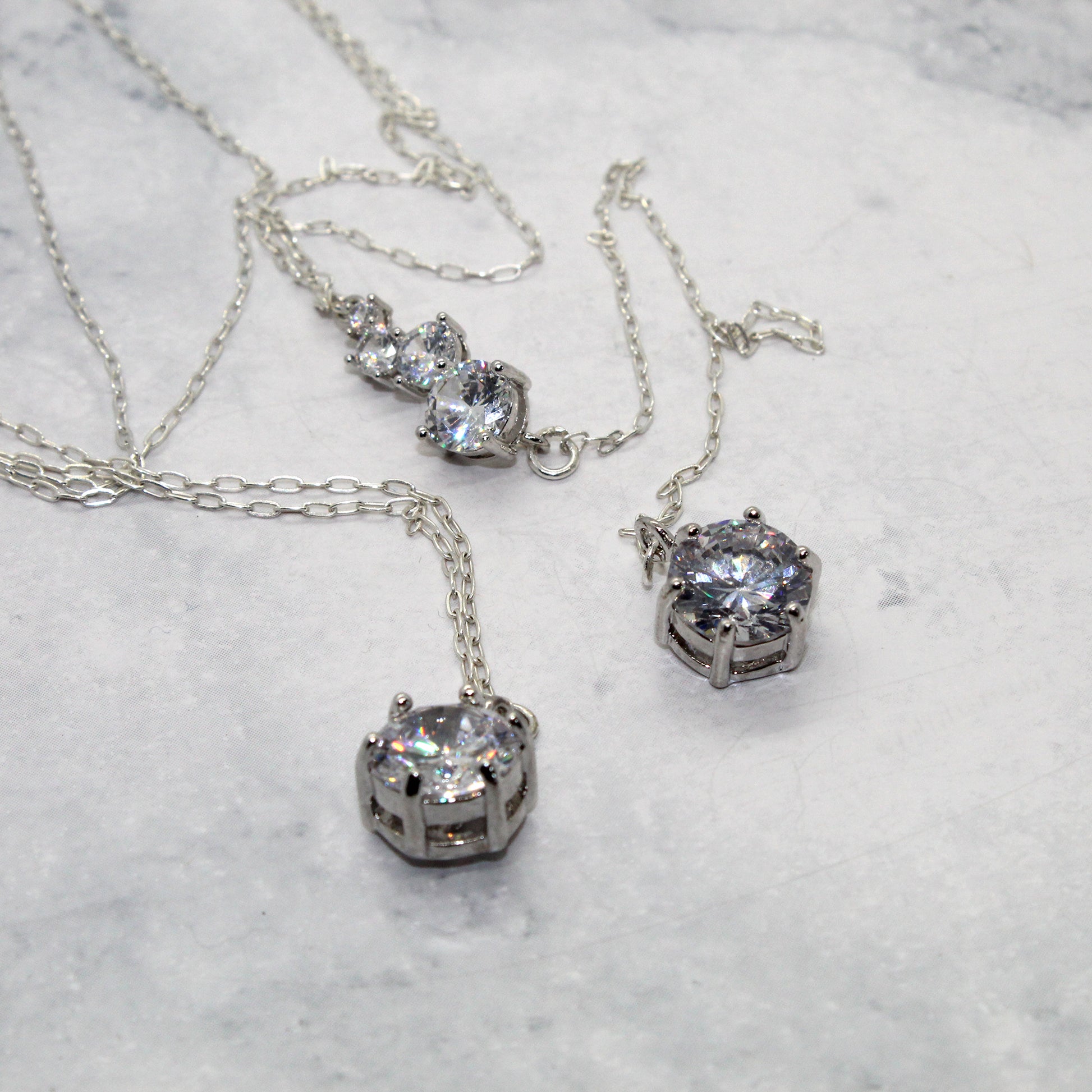 Back Drop Round CZ Bridal Y Lariat Necklace image 4