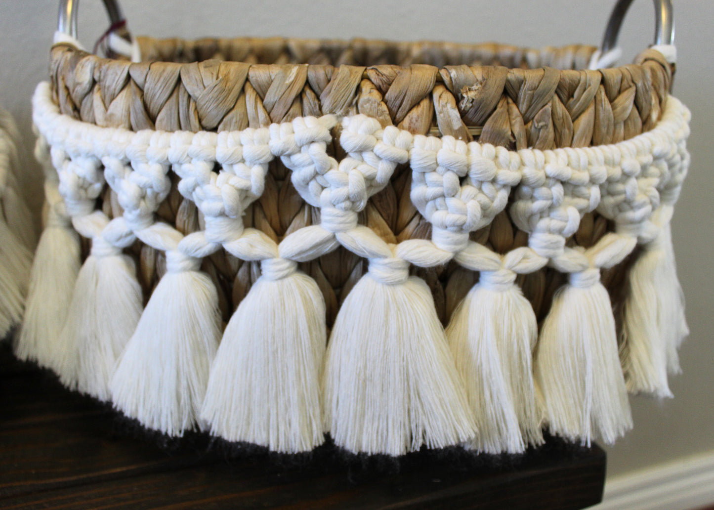 Forget Me Knots Macrame Oval Wicker Baskets image 5