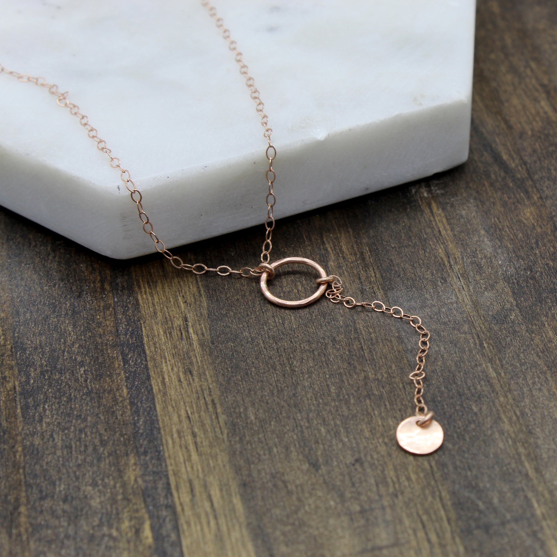 Circle Drop "Y" Necklace image 1