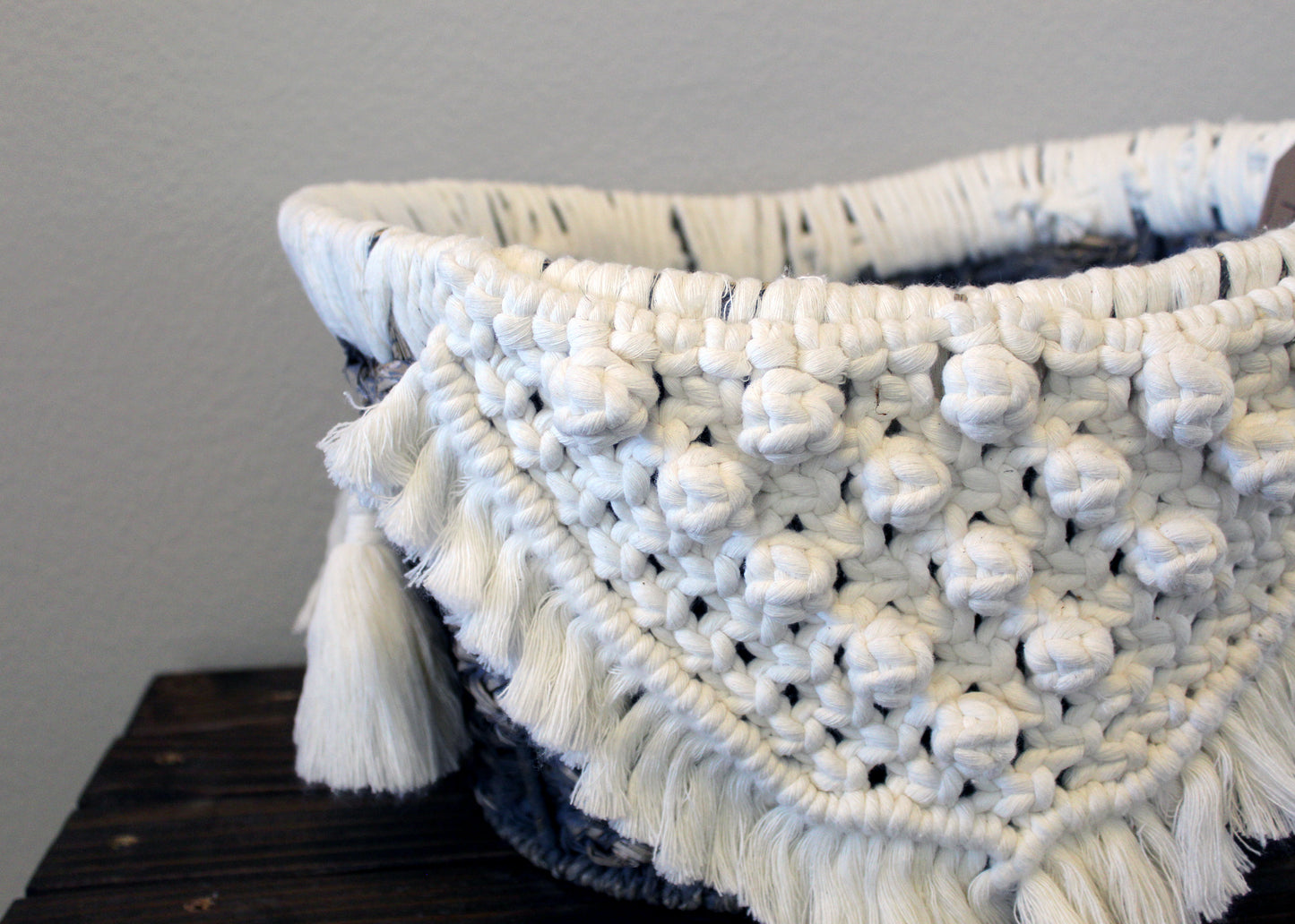 Forget Me Knots Macrame Berry Wicker Baskets image 1