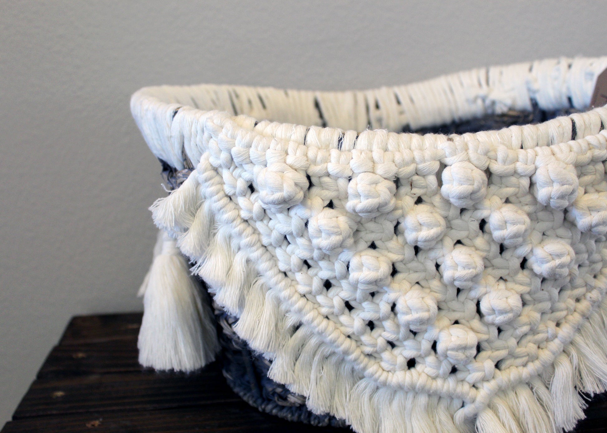 Forget Me Knots Macrame Berry Wicker Baskets image 1